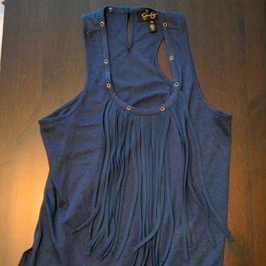 Jessica Simpson Fringe Tassel Tank Top Size XS Petite
